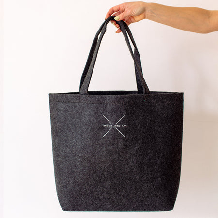 Charcoal Felt Shopper Bag