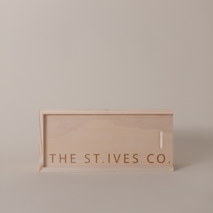 Handmade in St Ives- A wooden engraved presentation gift box. Choose 3 options from our scented candle range. 