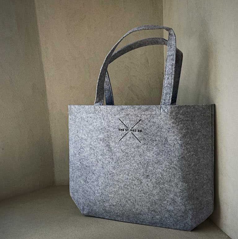 Light Grey Felt Shopper Bag The St. Ives Co