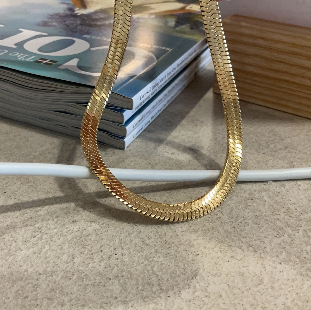 Waterproof gold slink chain necklace 