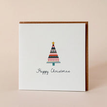 Load image into Gallery viewer, Lobster Fair Isle Foil Trees Christmas Greeting Card
