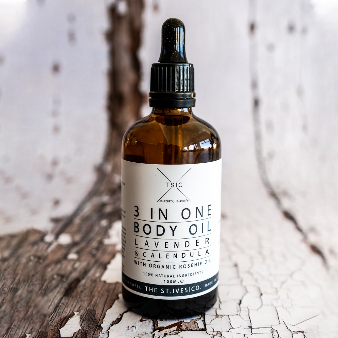 Lavender & Calendula 3 in 1 Body Oil Moisturising Calming Cornish Cornwall St Ives Best Quality Small Batch Natural Meditation Scent Smell Organic Shower Bath Body Relax Cosy Luxury Relaxation Vegan